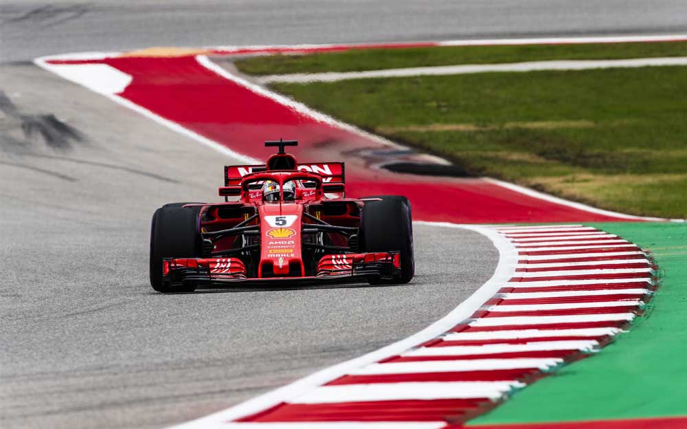 塞巴斯蒂安·维特尔驾驶法拉利SF71H参加2018年美国大奖赛排位赛