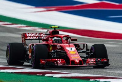 基米·莱科宁驾驶法拉利SF71H参加2018年美国大奖赛正赛