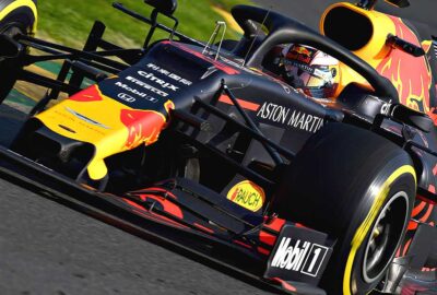 2019年F1澳大利亚大奖赛正赛，红牛本田RB15在阿尔伯特公园赛道上比赛