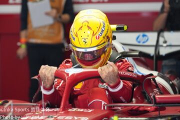 法拉利F1赛车红色赛道行驶