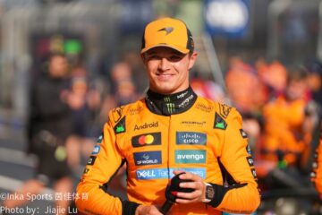F1赛车橙色点缀赛道