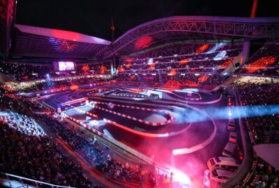 WRC日本拉力赛丰田体育场赛道资料图，画面为2023年赛事
