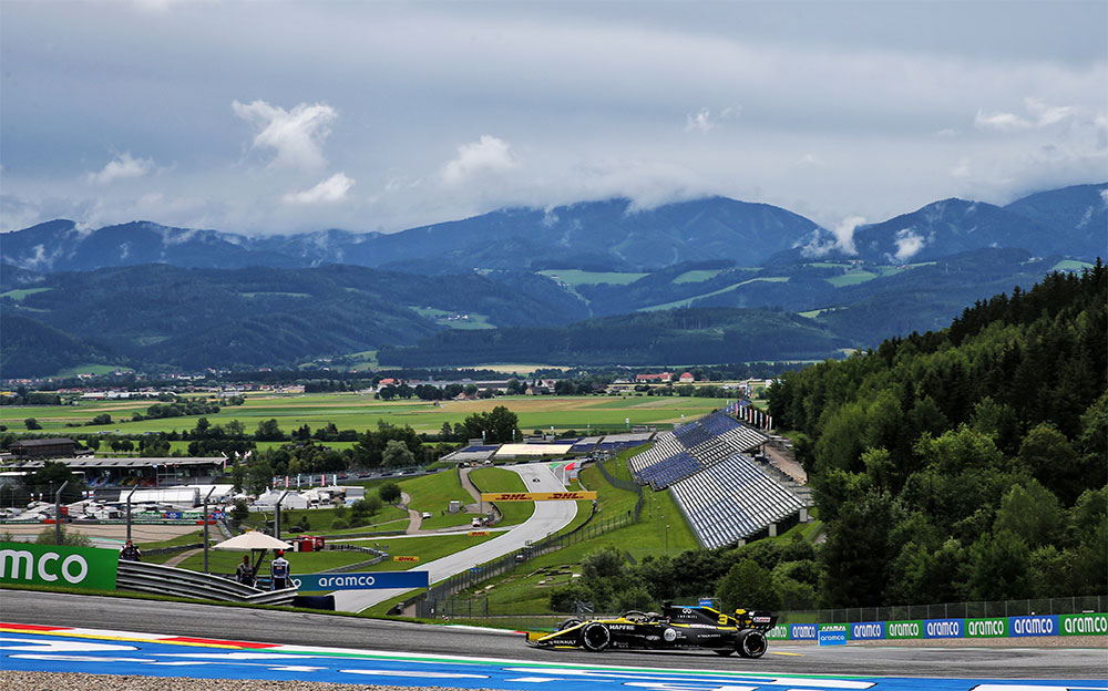 2020年F1奥地利大奖赛一练,被阴云笼罩的红牛环赛道