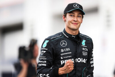 2024年F1加拿大大奖赛排位赛，拉塞尔夺得职业生涯第二个杆位后振拳庆祝