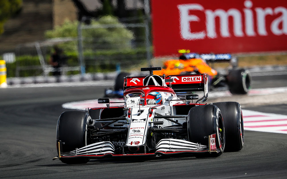 2021年F1法国大奖赛二练,驾驶阿尔法·罗密欧C41的莱科宁