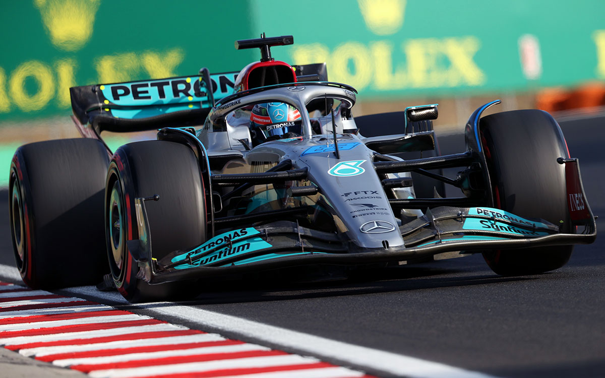 2022年F1匈牙利大奖赛排位赛，驾驶梅赛德斯W13的拉塞尔