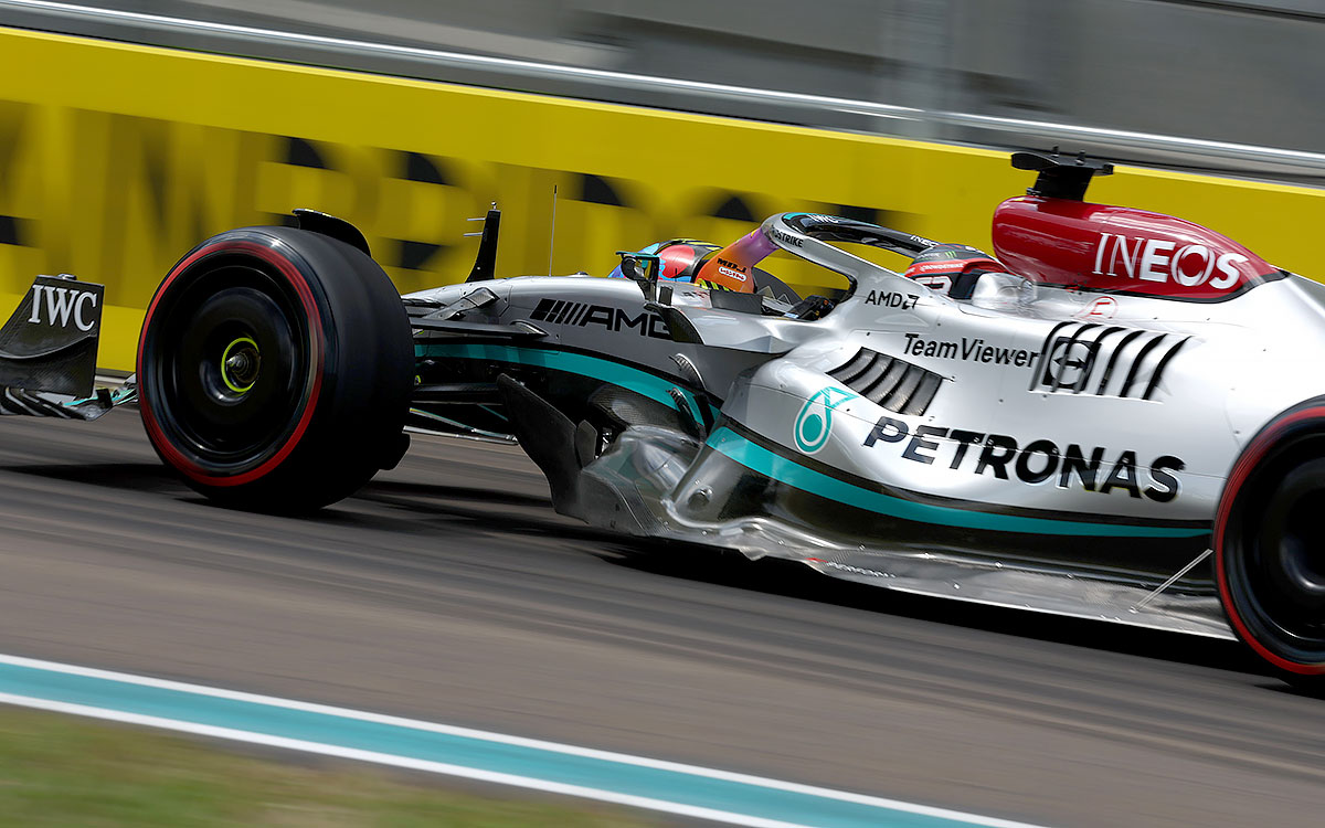 2022年F1迈阿密大奖赛一练，拉塞尔驾驶梅赛德斯W13