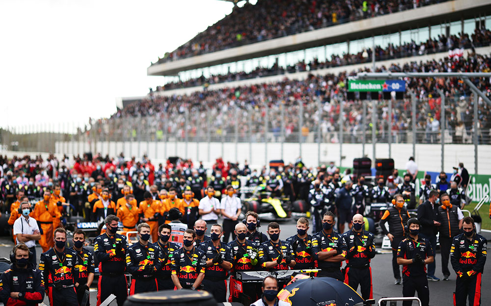 2020年F1葡萄牙大奖赛正赛,发车前的发车格景象