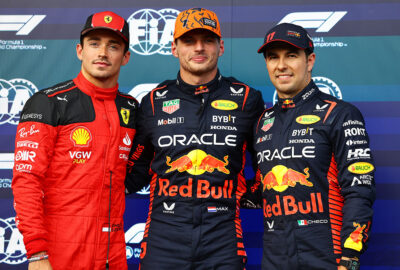 2023年F1比利时大奖赛排位赛前三：维斯塔潘最快、勒克莱尔第二、佩雷兹第三