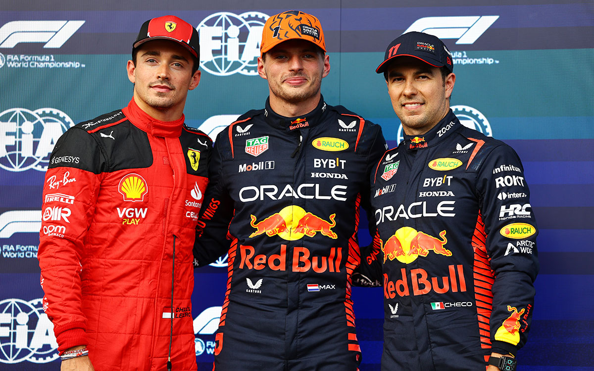 2023年F1比利时大奖赛排位赛前三：维斯塔潘最快、勒克莱尔第二、佩雷兹第三