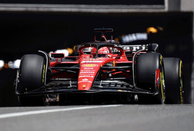 2023年F1摩纳哥大奖赛二练，勒克莱尔驾驶法拉利SF-23穿过蒙特卡洛隧道