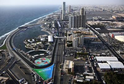 2022年F1沙特阿拉伯大奖赛三练，吉达市街赛道航拍