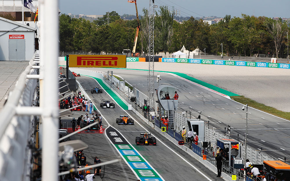 2021年F1西班牙大奖赛，加泰罗尼亚赛道维修区入口附近