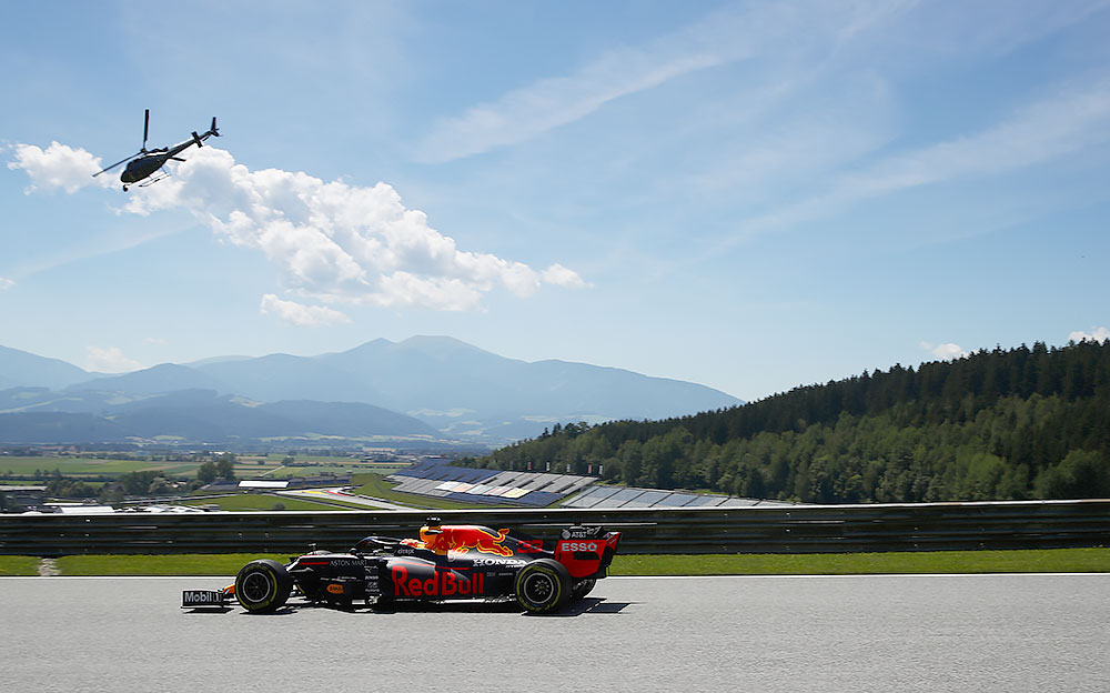2020年F1施蒂利亚大奖赛一练,直升机与红牛-本田RB16