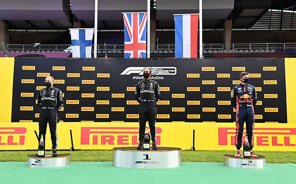 2020年F1施蒂利亚大奖赛正赛，领奖台仪式