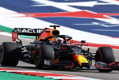 2021年F1美国大奖赛排位赛，在美洲赛道（COTA）征战的红牛车手维斯塔潘