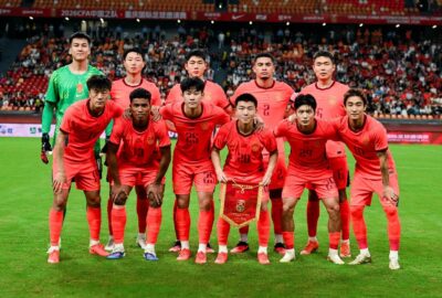 中国男足在10月2日重庆国际足球邀请赛对阵巴勒斯坦