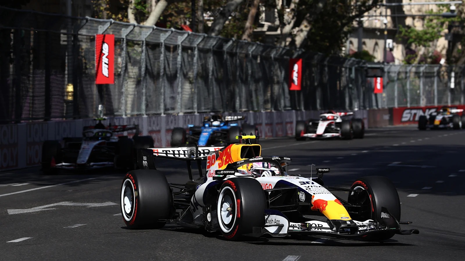 Liam Lawson driving the number 30 Racing Bulls car in the 2026 Azerbaijan Grand Prix