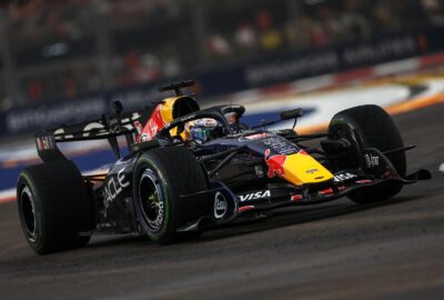 2026年10月10日F1新加坡大奖赛冲刺赛，马克斯·维斯塔潘驾驶3号红牛赛车。