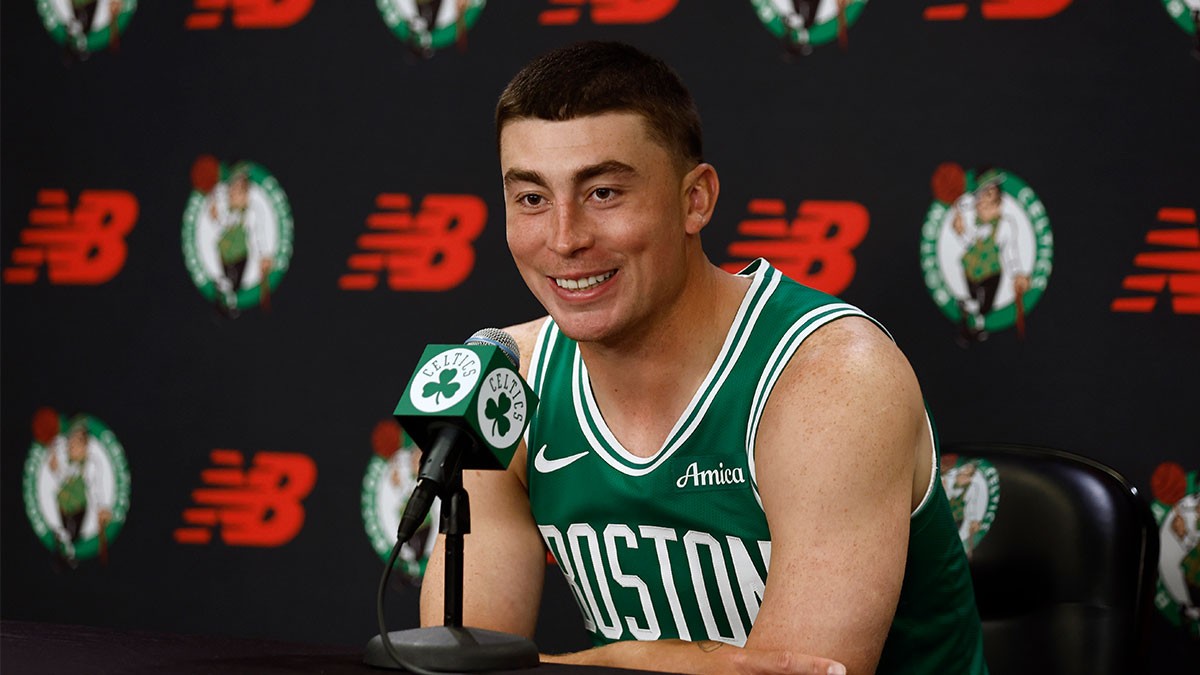 Archive photo of Pritchard being interviewed, used in Boston's official extension announcement