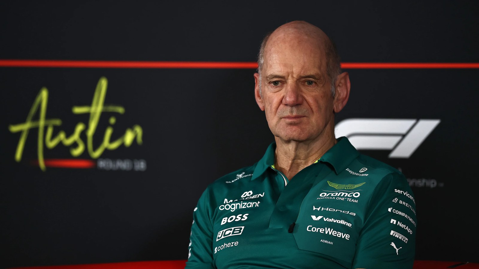 2026年10月23日F1美国站，阿斯顿·马丁领队阿德里安·纽维出席发布会。