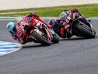 2026年MotoGP澳大利亚站，马克·马奎斯93号杜卡迪与豪尔赫·马丁89号阿普利亚赛车同场行驶