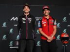 Marco Bezzecchi and Marc Marquez at the 2026 Malaysian Grand Prix pre-event media activities; not FP1