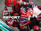 Marc Marquez on the number 93 bike in 2026 Malaysian Grand Prix FP1, with MotoGP’s original FP1 REPORT and MalaysianGP lettering