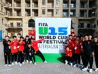 2026年アゼルバイジャンのU15ワールドカップ兼フットボールフェスティバルで集合写真に収まる中国男子代表