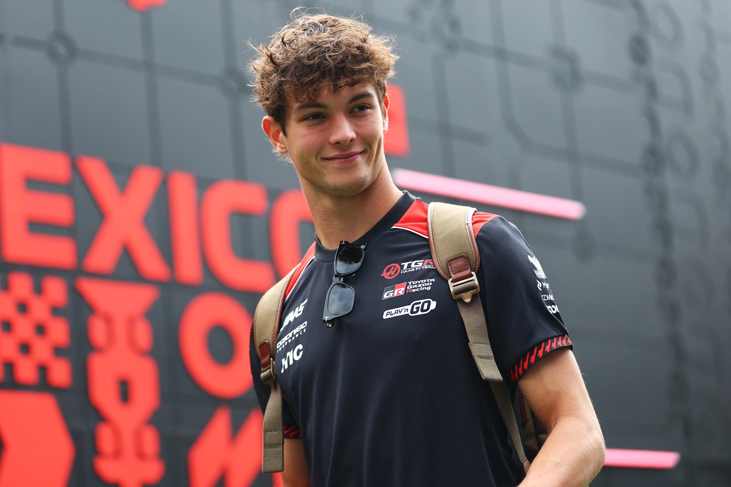 Oliver Bearman arriving in the Mexico City GP paddock on October 30, 2026