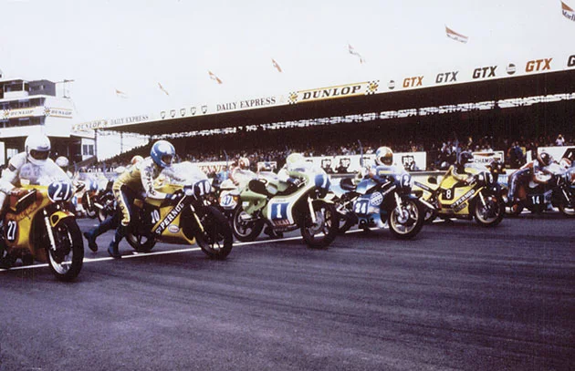 The start of the British Grand Prix at Silverstone on 1979-08-12, as Honda returned to Grand Prix racing with the NR500.