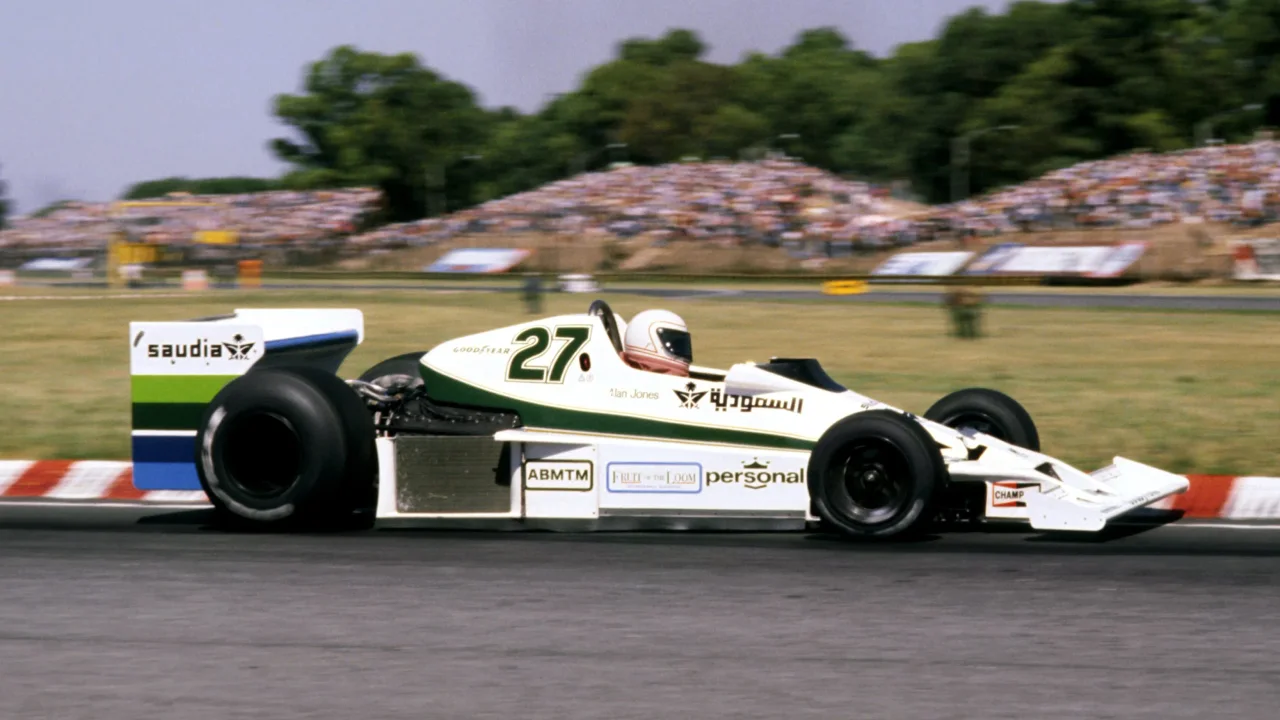 The 1978 Williams FW06, with Alan Jones driving car No. 27.