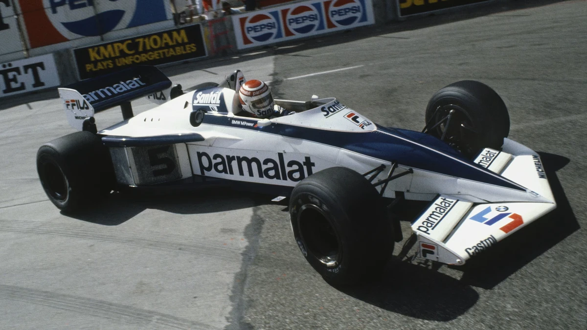 Nelson Piquet driving the No. 5 Brabham-BMW at Long Beach in 1983