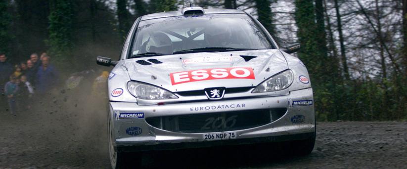 A Peugeot 206 WRC pictured in Motorsport UK's Grönholm feature; the specific event and photograph date were not disclosed.